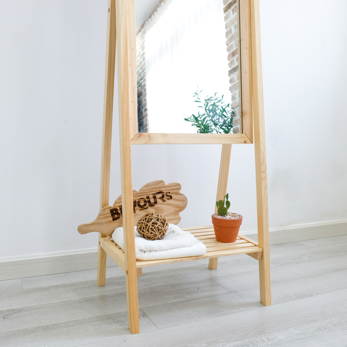 Gương Soi Toàn Thân BEYOURs Khung Gỗ Phối Kệ - Shelf-Mirror - Nội Thất Phòng Khách, Phòng Ngủ