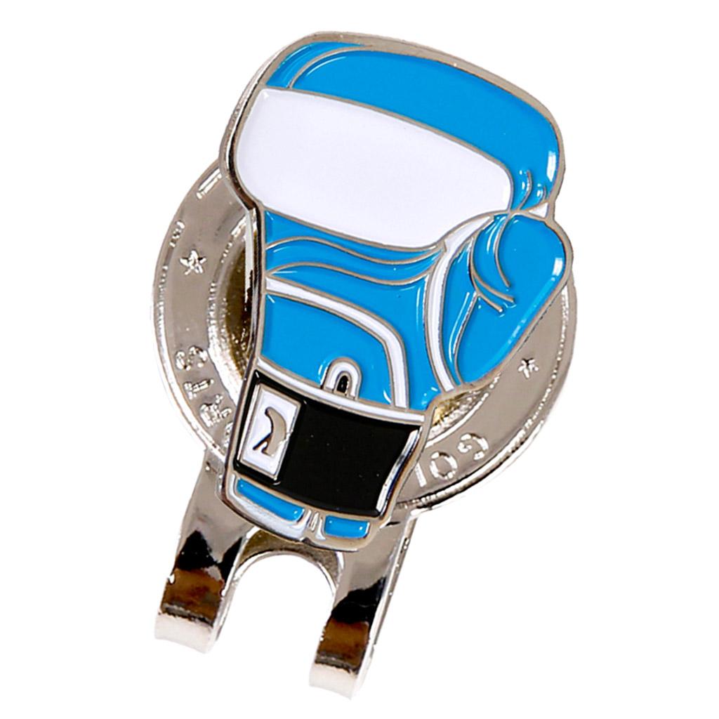 Golf Hat Clip with Detachable Magnetic Golf Ball Marker Glove Pattern Black