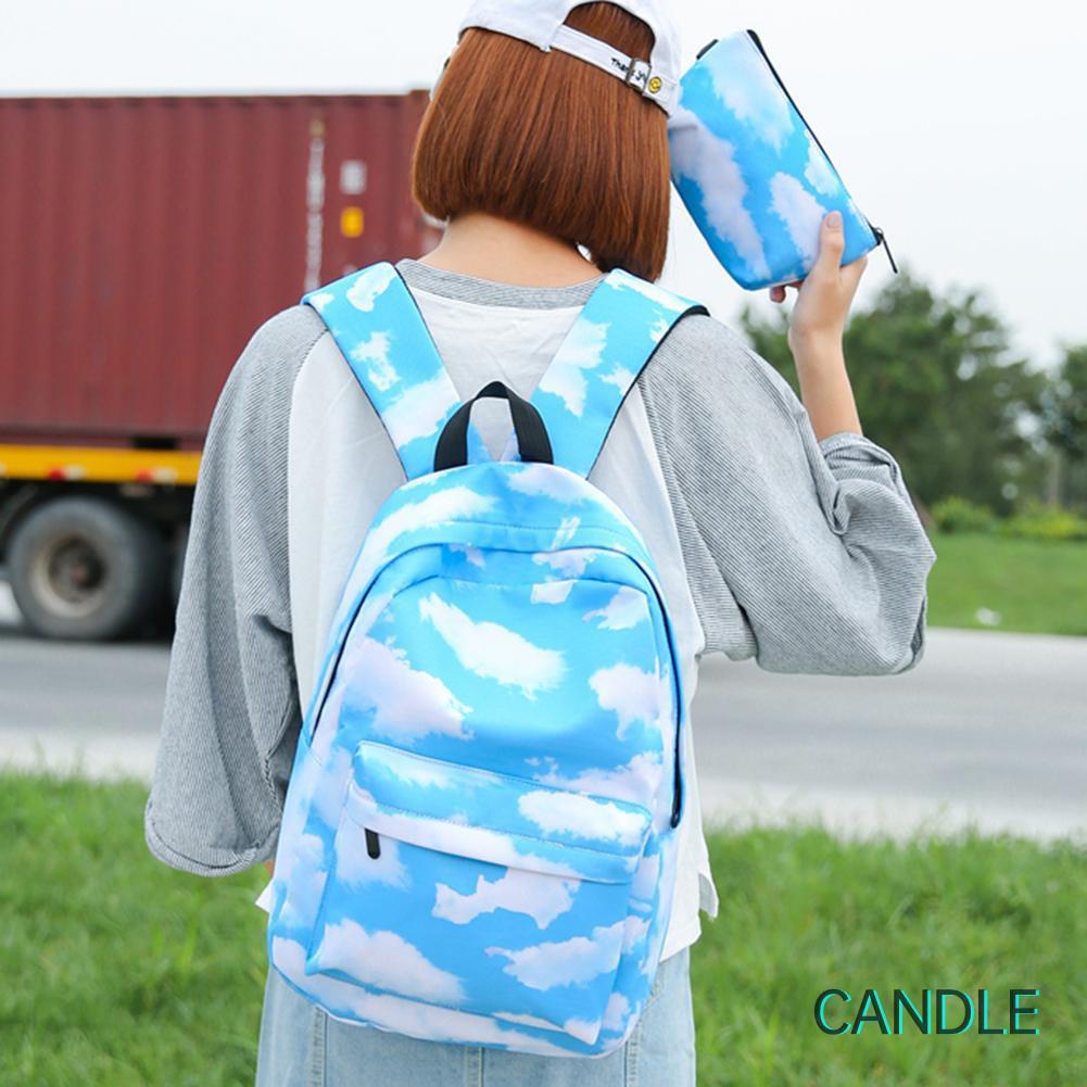 Set 2 Balo Túi Xách Ví Canvas Thời Trang Nữ