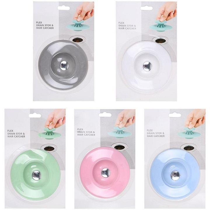 Nắp chặn rác, chặn tóc thông mình ở bồn rửa, nhà tắm bằng silicon rất tiện dụng