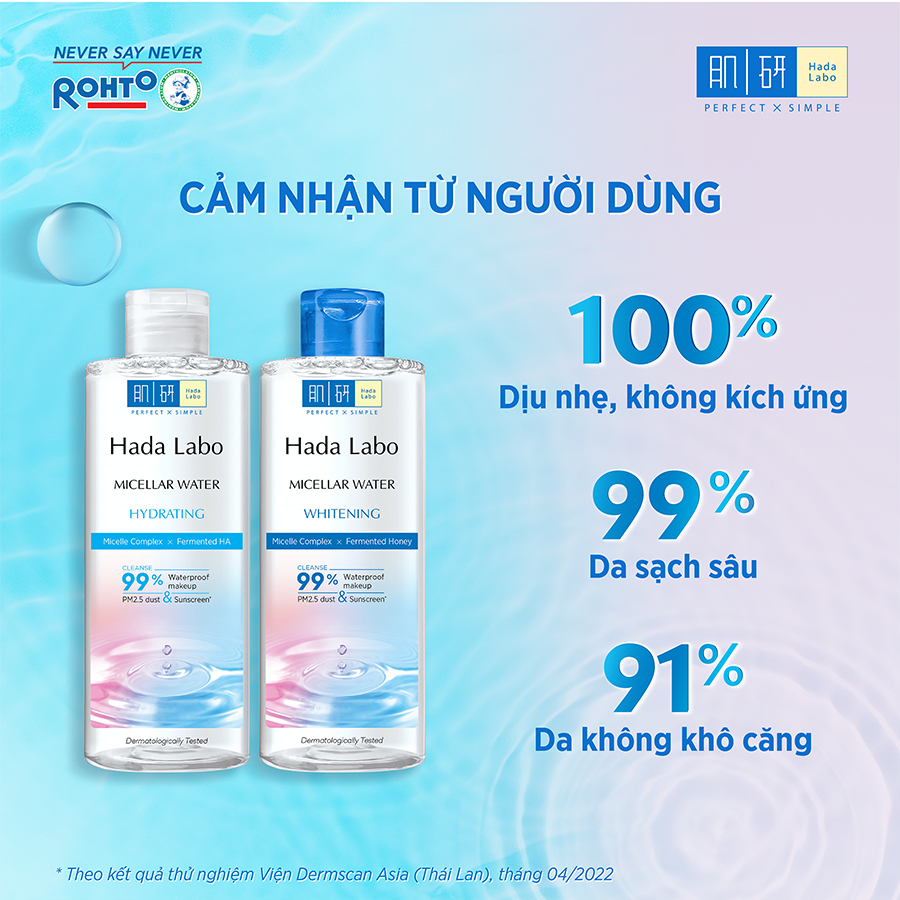 Nước tẩy trang sạch sâu dưỡng ẩm Hada Labo Micellar Water Hydrating 240ml