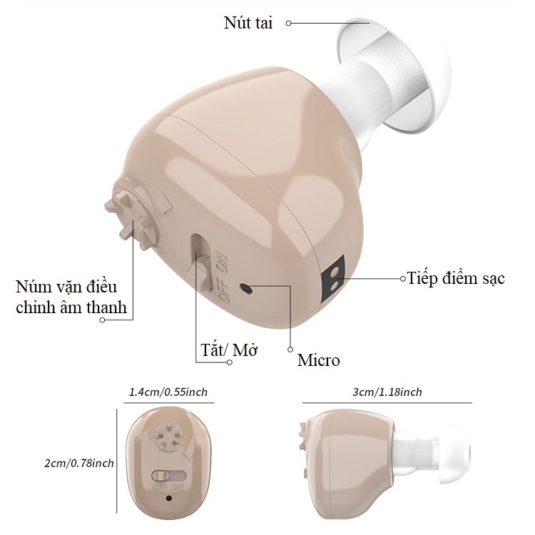 Tai Nghe Trợ thính M-12 dành cho người lớn tuổi ( âm thanh truyền to rõ và tự nhiên hơn)