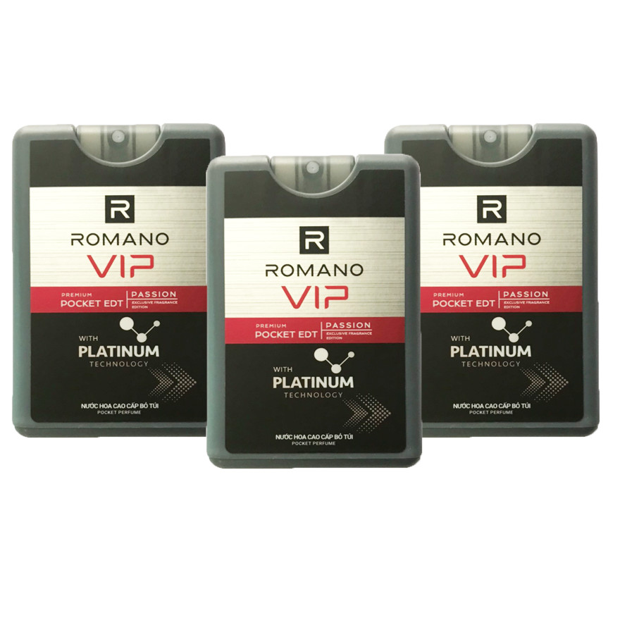 Combo 3 Chai Nước Hoa Bỏ Túi Romano Vip Passion 18ml