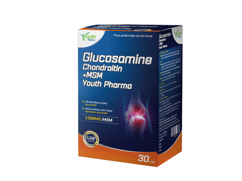 Viên Uống Glucosamine Chondroitin +MSM Youth Pharma Hỗ Trợ Làm Trơn Ổ Khớp, Giúp Khớp Vận Động Linh Hoạt. Hộp 30 Viên
