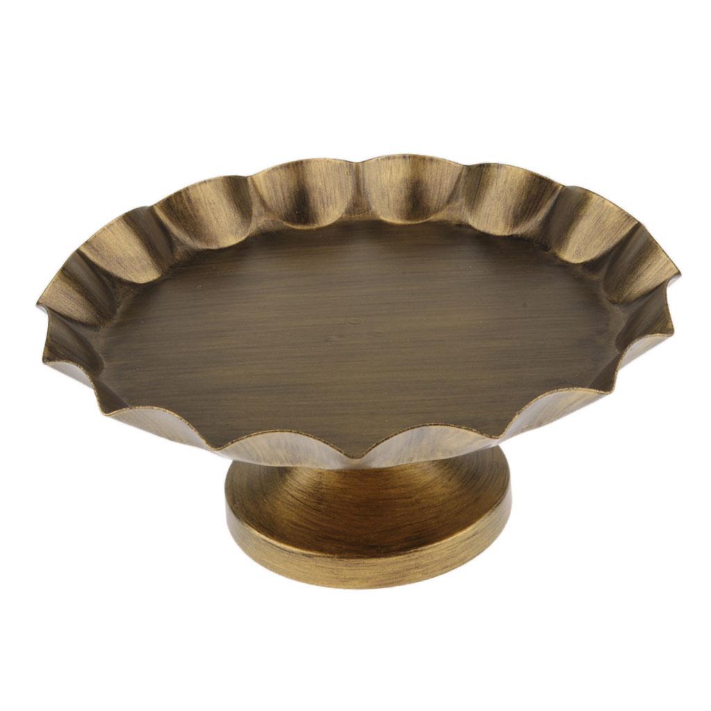 Vintage Metal Round Display Cake Stand Food Platter Serving Rack Holder S