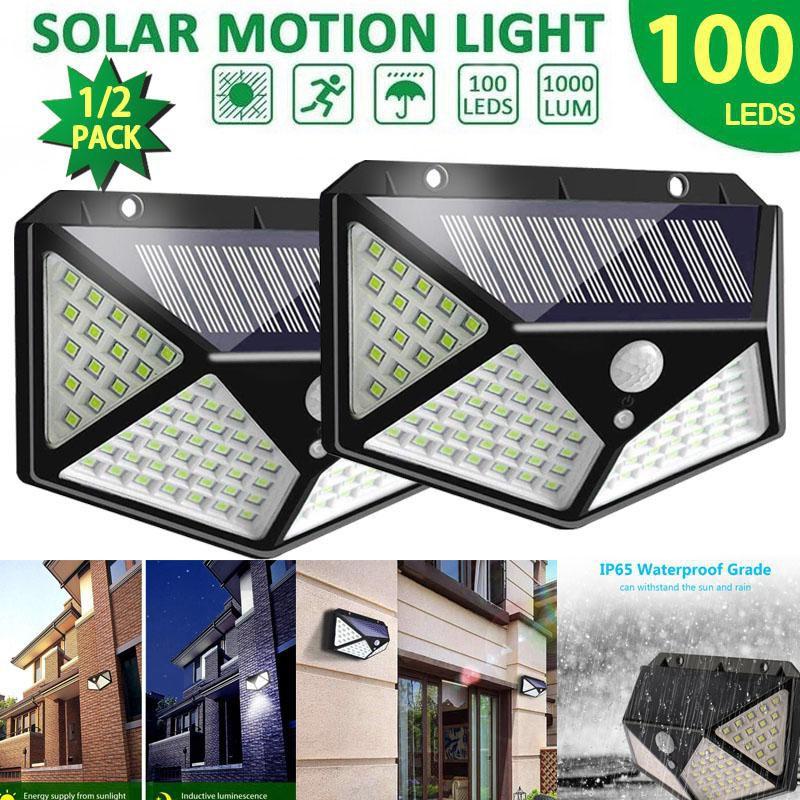 Đèn năng lượng mặt trời cảm biến hồng ngoại Solar 100LED/ 40LED siêu sáng (Đen)