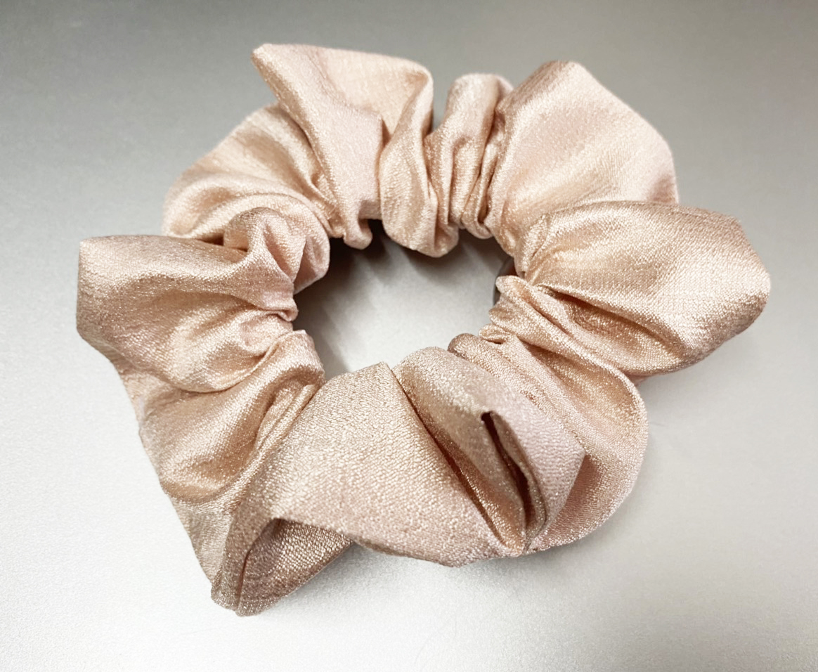 Cột tóc scrunchies mẫu mới big size màu nâu đồng ánh kim