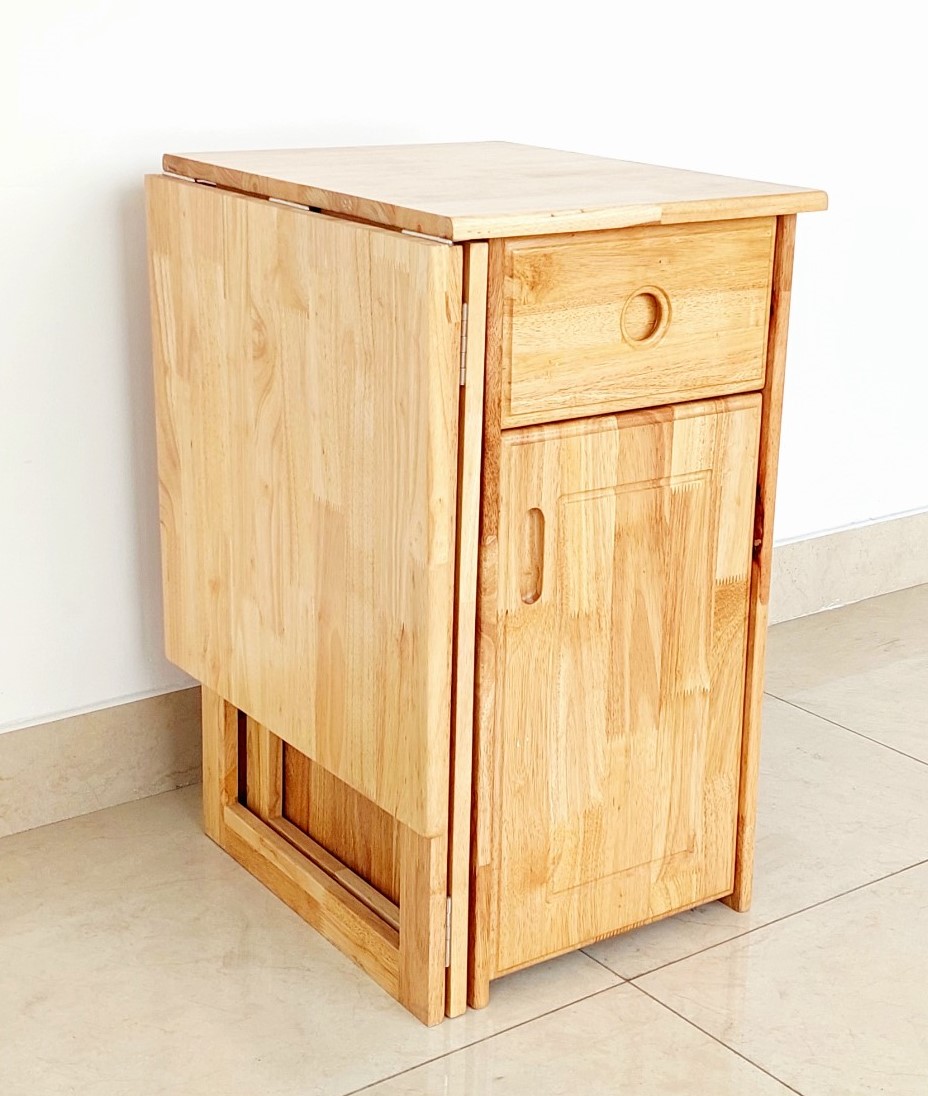 Bàn Làm Việc, Bàn Học Gỗ Cao Su Xếp Gọn 2 Hộc 90*50cm Nhiều Màu - Gỗ Song Bản