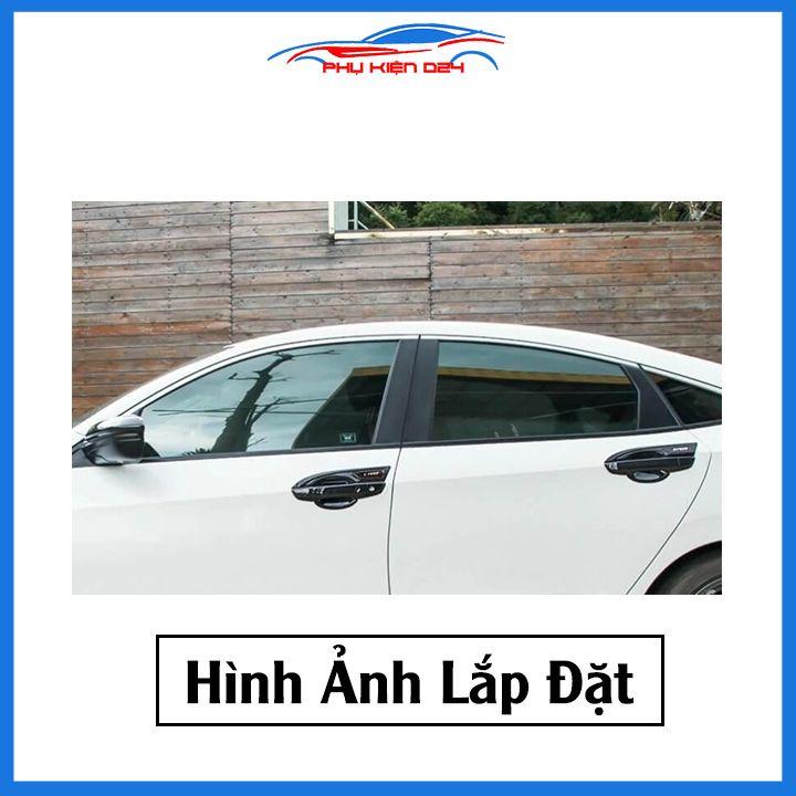 Ốp tay hõm Civic 2016-2017-2018-2019-2020 vân carbon, mạ crom chống trầy bảo vệ cửa xe ô tô