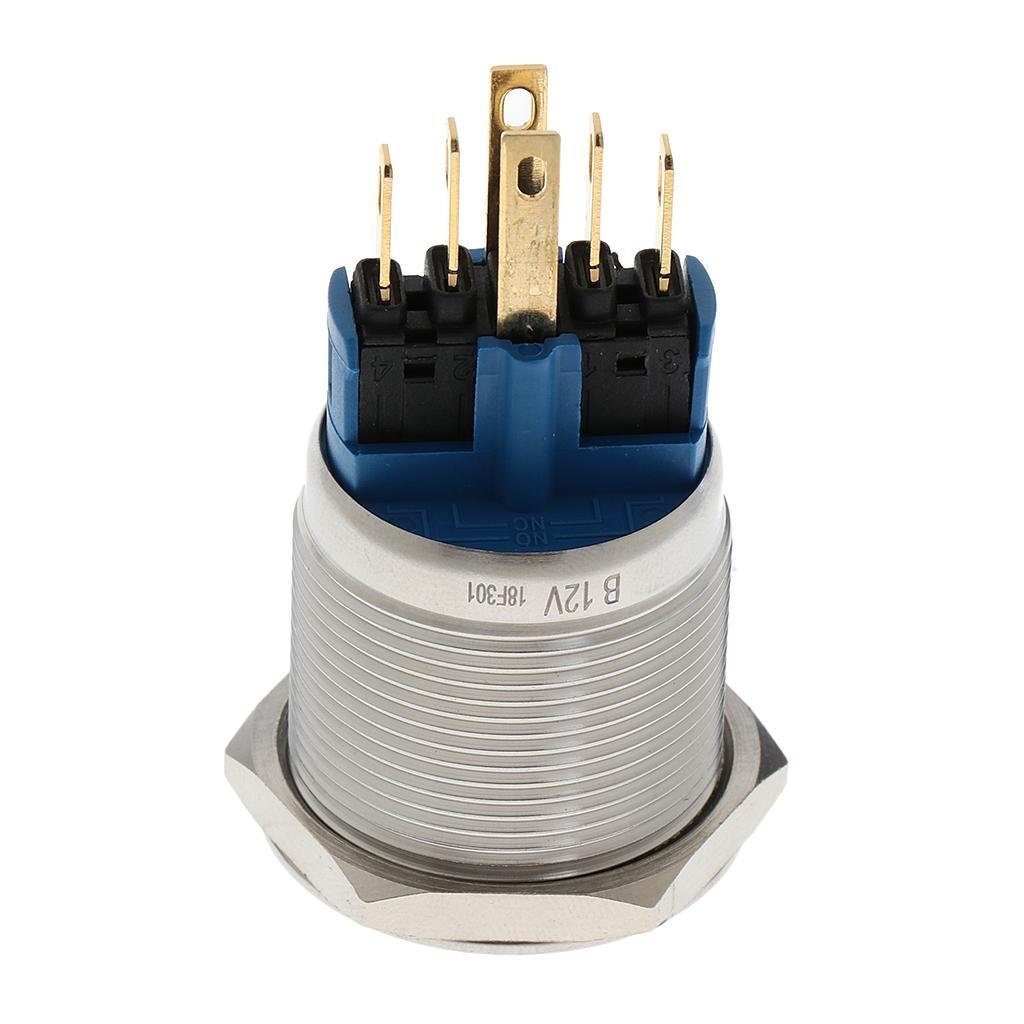 22mm button stainless steel 1no 1nc pressure switch with led light 12 v