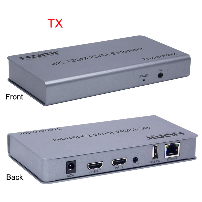 Bộ kéo dài tín hiệu hdmi qua lan rj45 120m Ho-Link hỗ trợ UHD 4K, KVM Extender - Hàng Chính Hãng