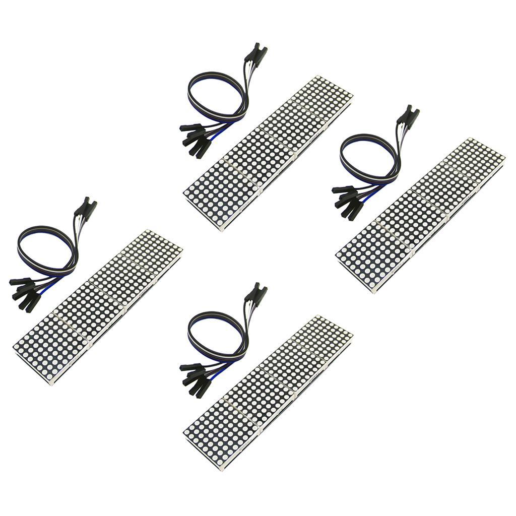 4Pcs 4 In 1 Dot Matrix 8 X 8 Display Module For With Cables