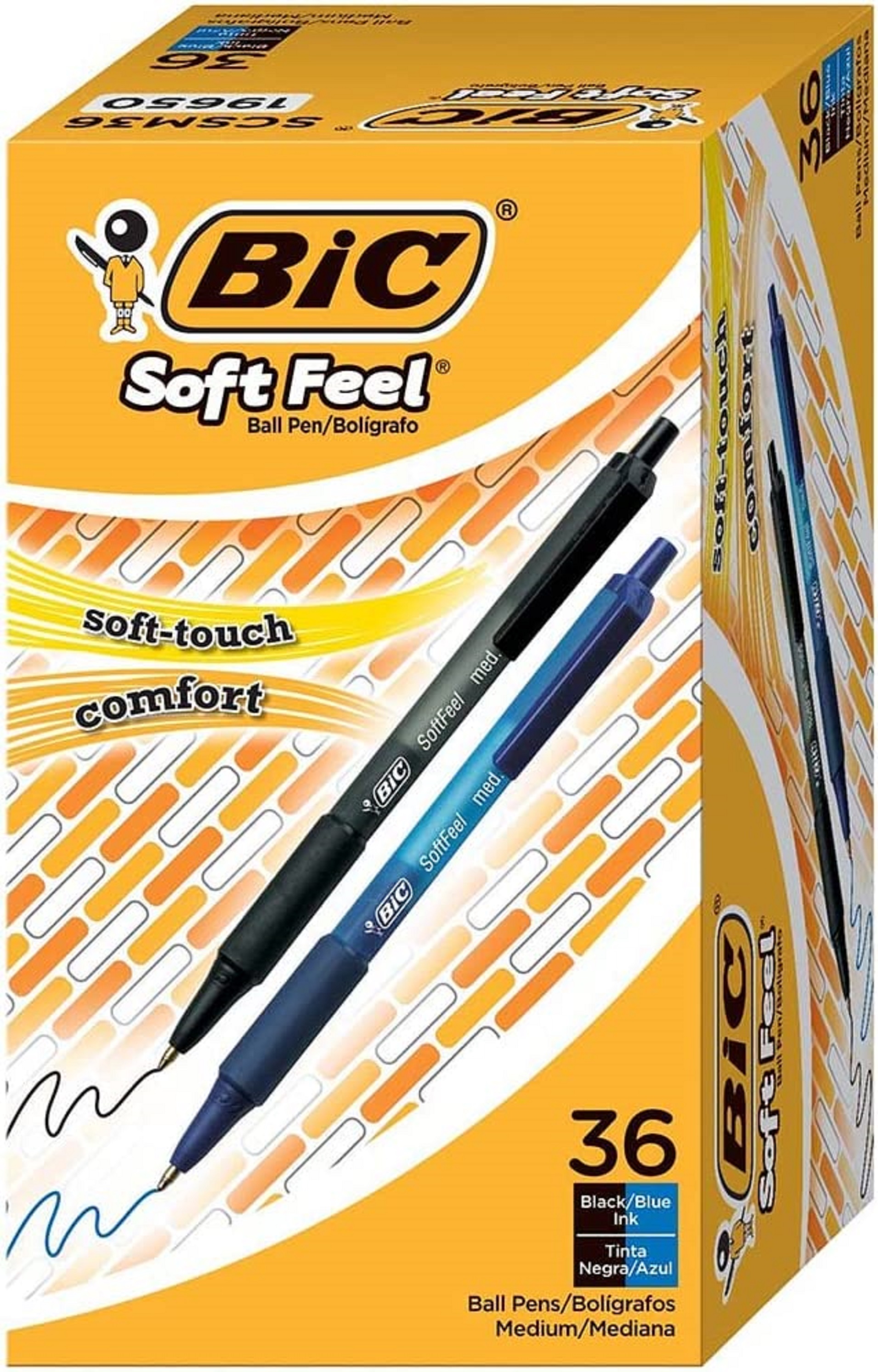 Bút bi cầm thoải nhất Bút BIC SoftFeel Retractable Pen, 1.0 mm Medium Tip, 1 cây màu xanh hoặc màu đen