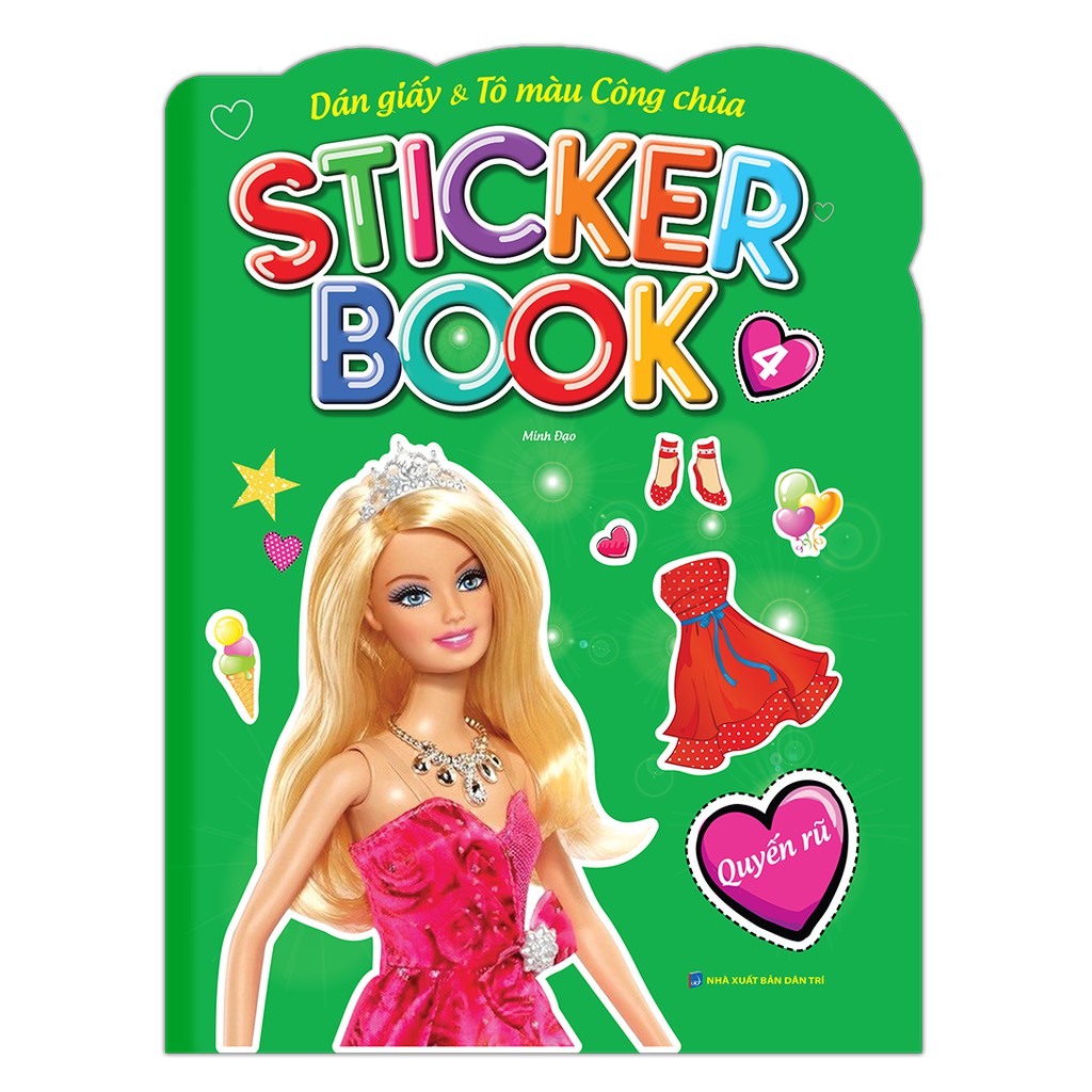 Sách - Combo 4 cuốn Sticker book Giấy gián & tô màu công chúa 1-4 Quyến rũ