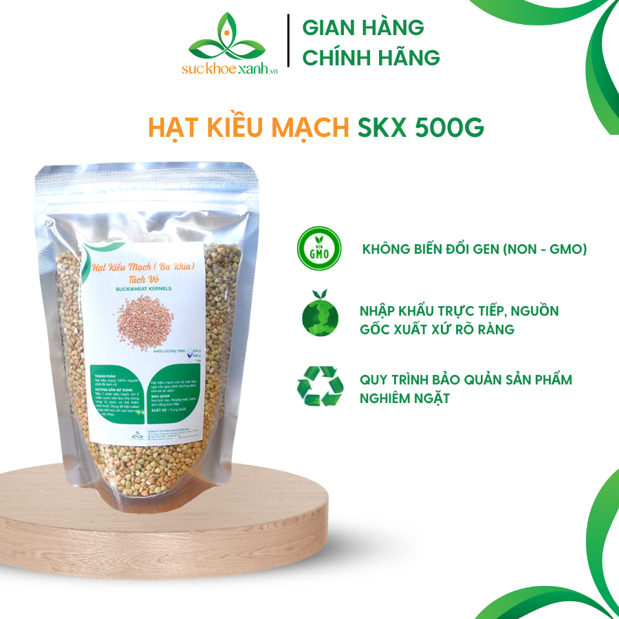 Nhân Hạt Kiều Mạch (Ba Khía) Sức Khỏe Xanh Giàu Dinh Dưỡng Túi 500g Nhập khẩu chính ngạch từ Trung Quốc