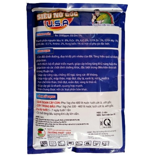 Siêu nở gốc USA, to củ, mập thân, ra rễ cực mạnh chuyên mai vàng gói 1kg