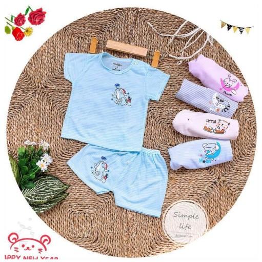 Combo 5 bộ quần áo cọc tay mặc màu hè cực mát cho bé sơ sinh từ 0 tháng đến 14 tháng
