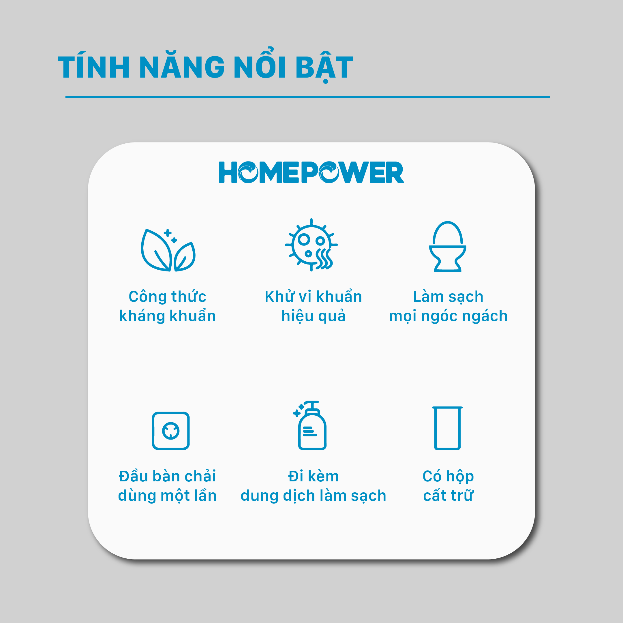 Chổi Cọ Nhà Vệ Sinh, Bồn Cầu Dùng 1 Lần Treo Tường Tiện Lợi Homepower TP-01