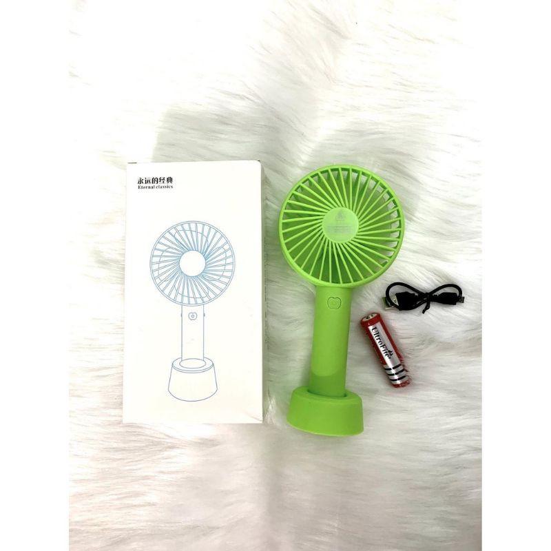 Quạt Mini Fan Có Pin Sạc Cầm Tay Tuỳ Chỉnh 3 Cấp Độ Siêu Mát Hàn Quốc (Nhiều Màu)