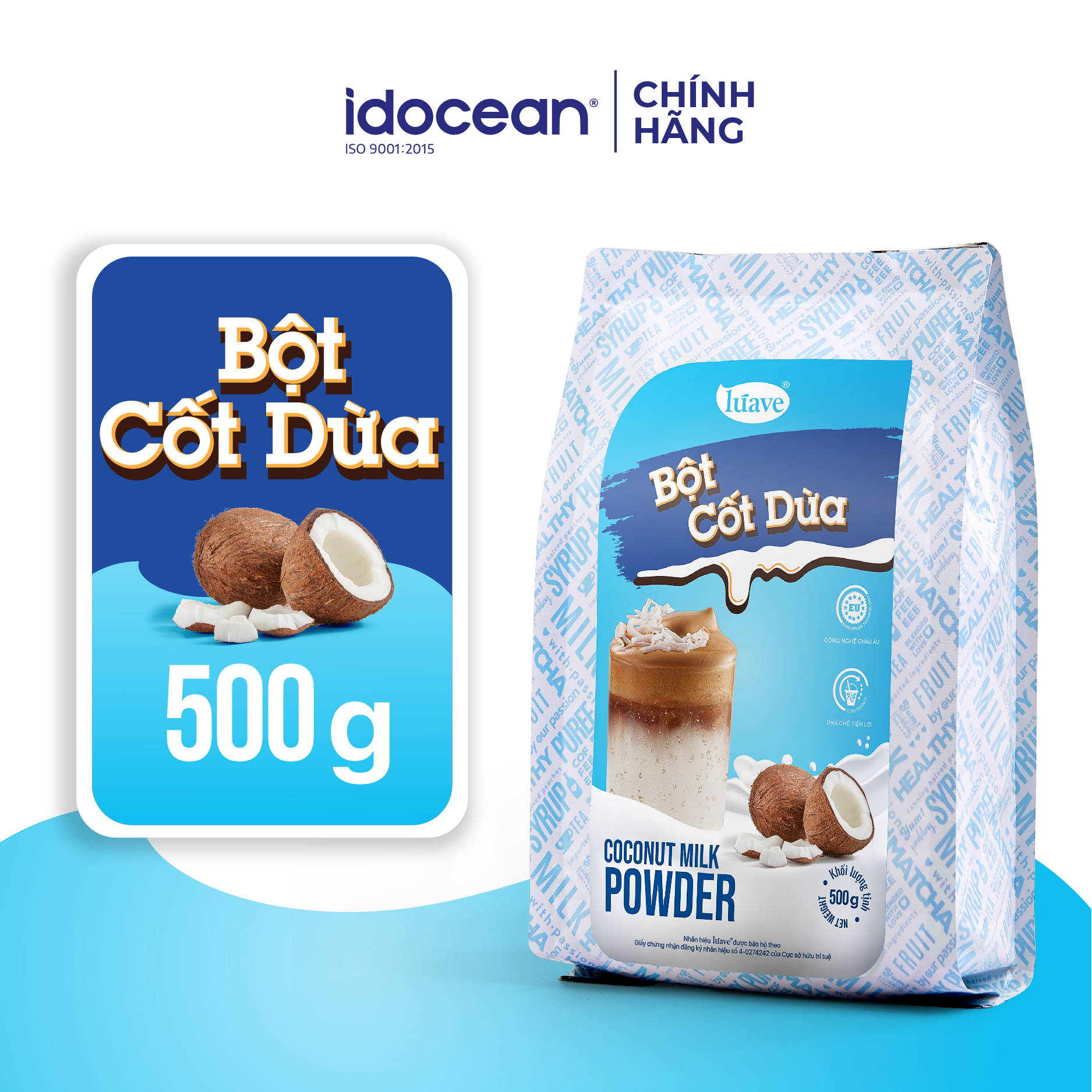 Bột cốt dừa Lúave 500g (Bột sữa dừa) - Pha chế, làm bánh, làm kem, làm rau câu,...