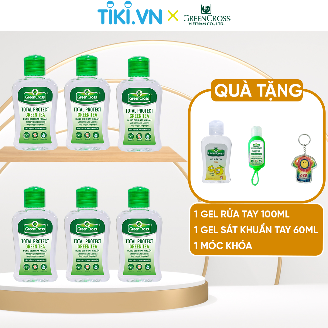 Combo Nước rửa tay Green Cross TOTAL PROTECT kháng khuẩn, diệt vi khuẩn100ml