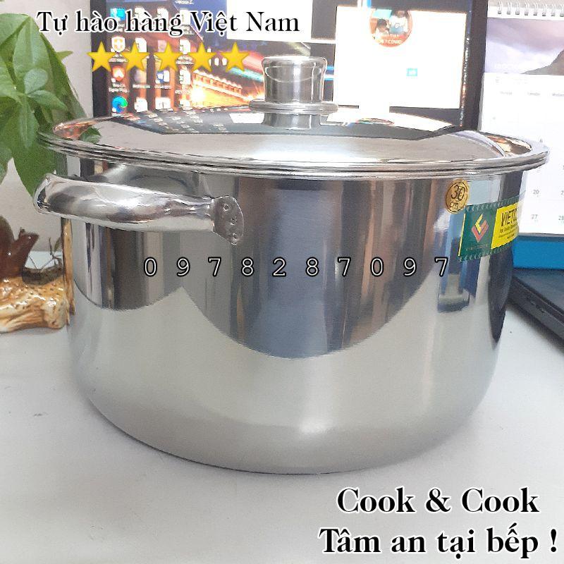 Nồi inox 5, 10, 15, 20 lít cao cấp sử dụng trên bếp từ , nồi luộc gà, nấu súp canh