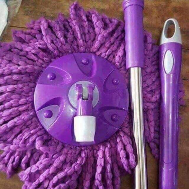 [Quà Tặng] Cây chổi lau nhà 360 độ mâm nhựa tự vắt trợ lực thông minh thấm nước tốt