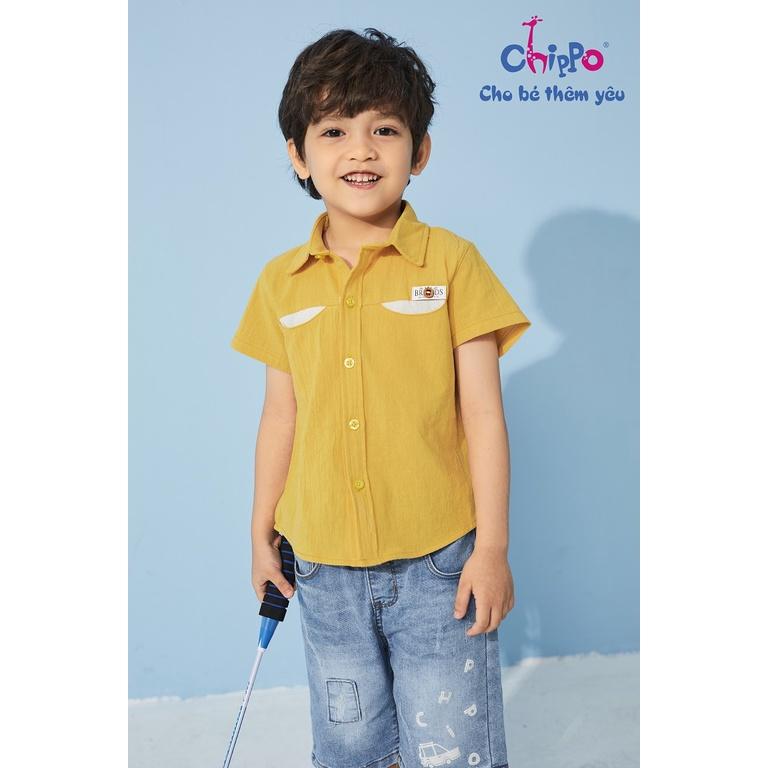 Áo sơ mi Chippo cho bé trai chất liệu thô Cotton áo thun sơ mi đi học cho bé từ 1 đến 5 tuổi (10-19Kg)