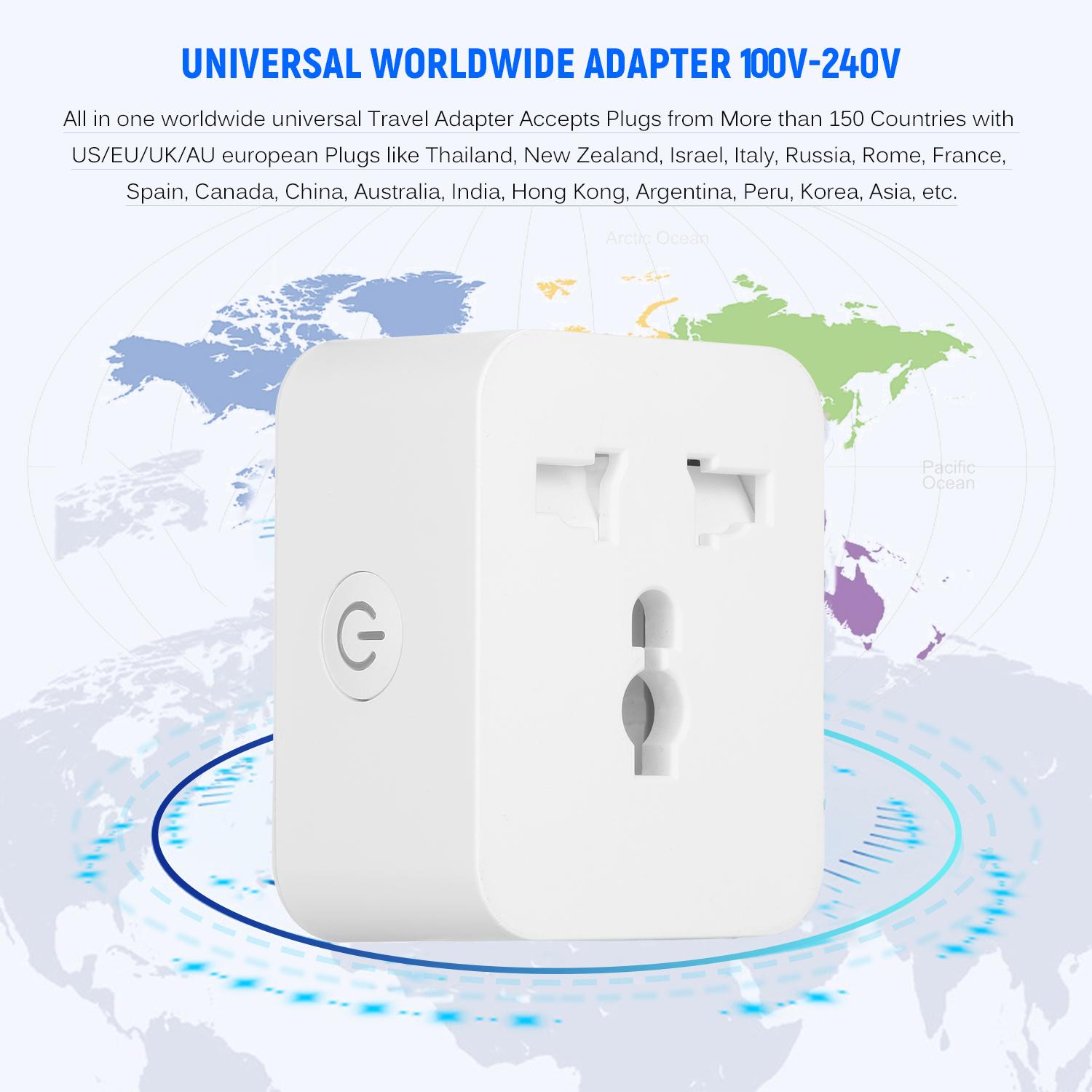 Universal WiFi Smart Plug Socket Compatible with Alexa Google Home No Hub Required APP Remote Control Timer Switch