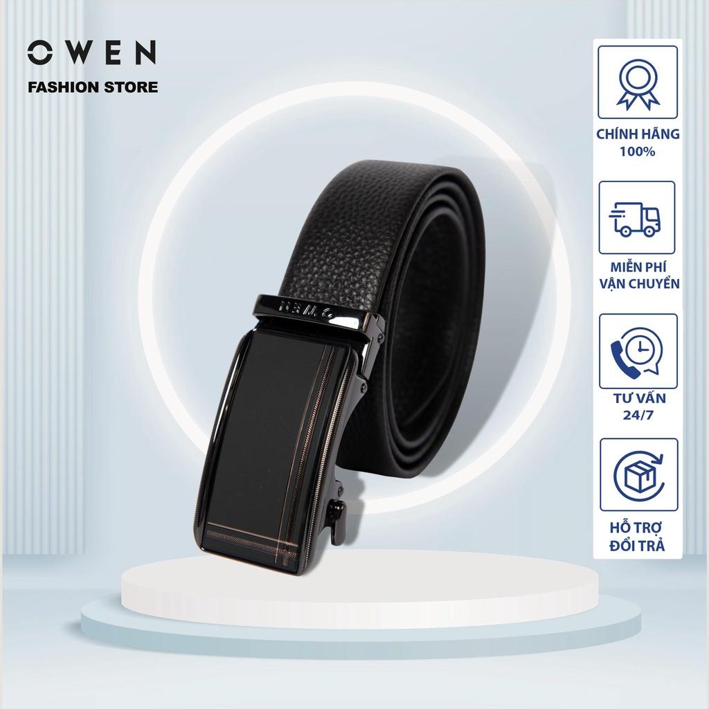 OWEN - Thắt lưng nam OWEN da thật, khóa trượt Thanh lịch hiện đại