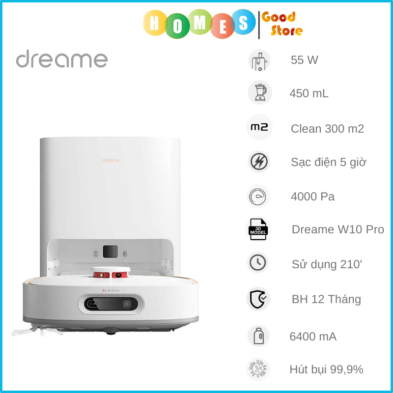 Robot Hút Bụi Lau Nhà Roborock Q10 VF Công Nghệ Lau Rung, Lực Hút 10.000 Pa - Hàng Chính Hãng