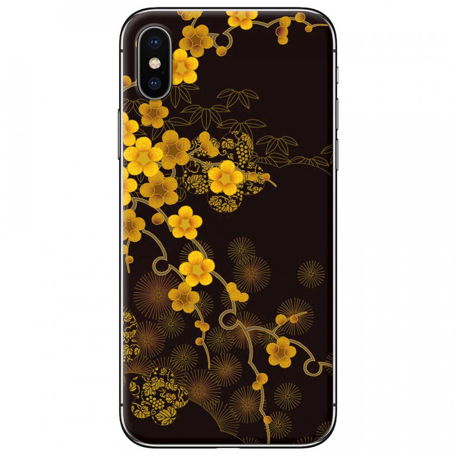 Ốp lưng dành cho iPhone XS Max mẫu Hoa mai nền đen