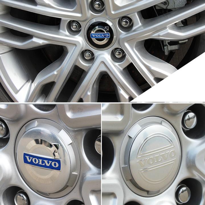 Logo chụp mâm, ốp lazang bánh xe ô tô Volvo, đường kính 64mm