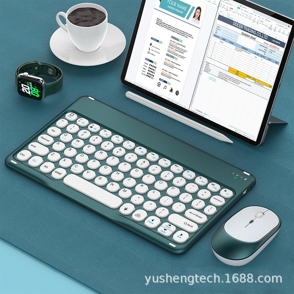 Sữa Ong Chúa Lược Mini Bluetooth-Compati Bàn Phím Cho iPad Thông Minh Điện Thoại Sạc Không Dây Bàn Phím Tròn Phím Tắt Tiếng Click Bàn Phím