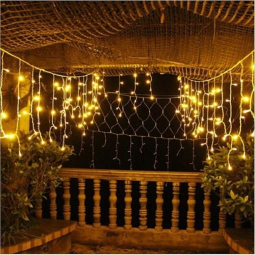 Bộ đèn led nhấp nháy 20m dây đen ánh sáng vàng, 7 màu trang trí cây thông Giáng sinh Noel, trang trí cây mai cây đào Tết