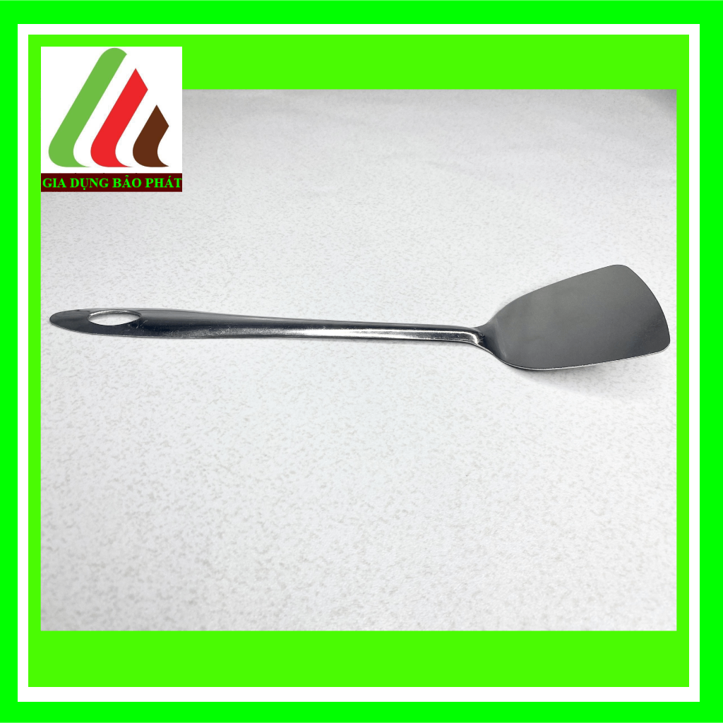 Vá Xẻng inox dài 28cm truyền thống sáng bóng dày dặn - dụng cụ nấu ăn