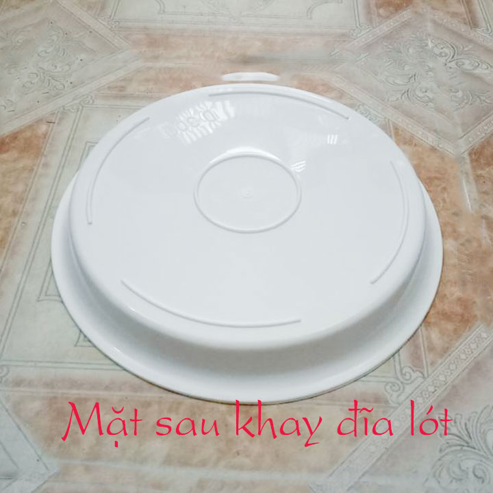 Khay Đĩa Nhựa Lót Chậu Trồng Cây Cảnh Màu Trắng Đường Kính 35cm Lọt Lòng 30cm - D350