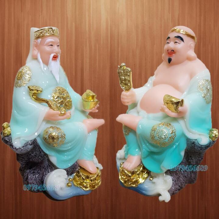 Cặp tượng thần tài ông địa đá cao cấp 10 inch - M6