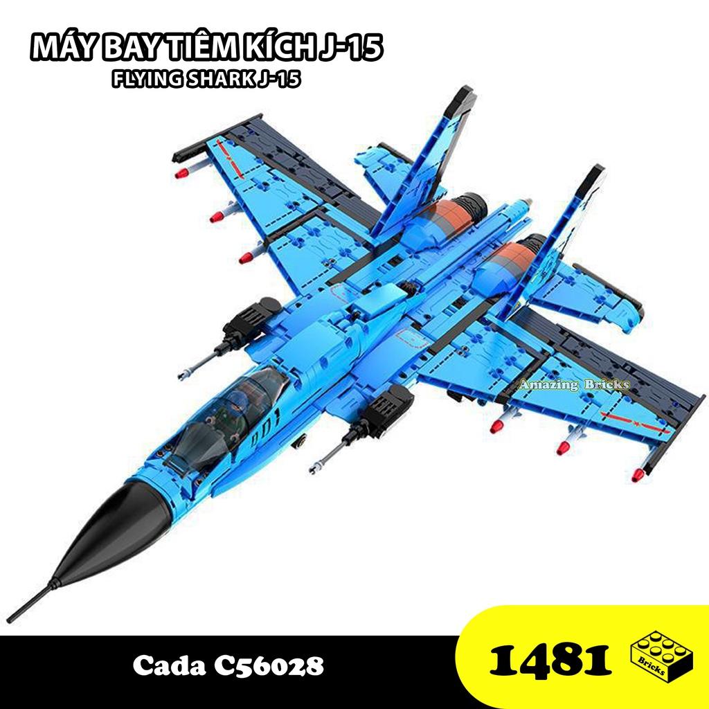 Đồ chơi Lắp ráp Máy bay Tiêm kích J-15, Cada C56028 Flying Shark, Xếp hình thông minh, Mô hình máy bay