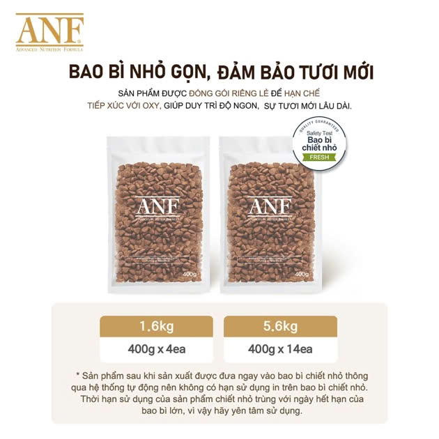 ANF 6Free+ thức ăn cao cấp dành cho chó - Vị CÁ HỒI &amp; CÁ TRẮNG 1.6Kg
