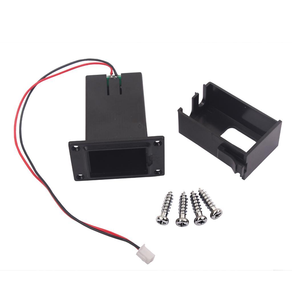 2X 9V Battery Box Case Cover Holder Guitar Bass Pickup Black