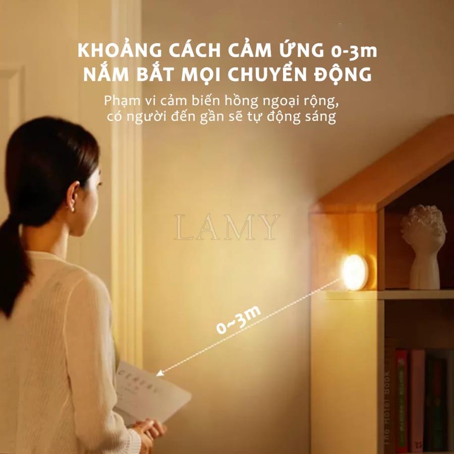 Đèn Cảm Ứng Chuyển Động Dán Tường, Đèn Led Cảm Biến Thông Minh Tự Động Sáng Gắn Tủ Quần Áo Hành Lang