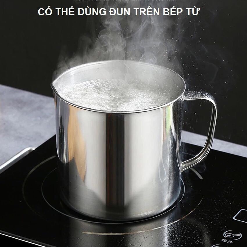 Ca Lọc Dầu Ăn Bằng Inox Cao Cấp 1,2L CÓ GIÁ LỌC, inox 304 sáng bóng, cực đẹp