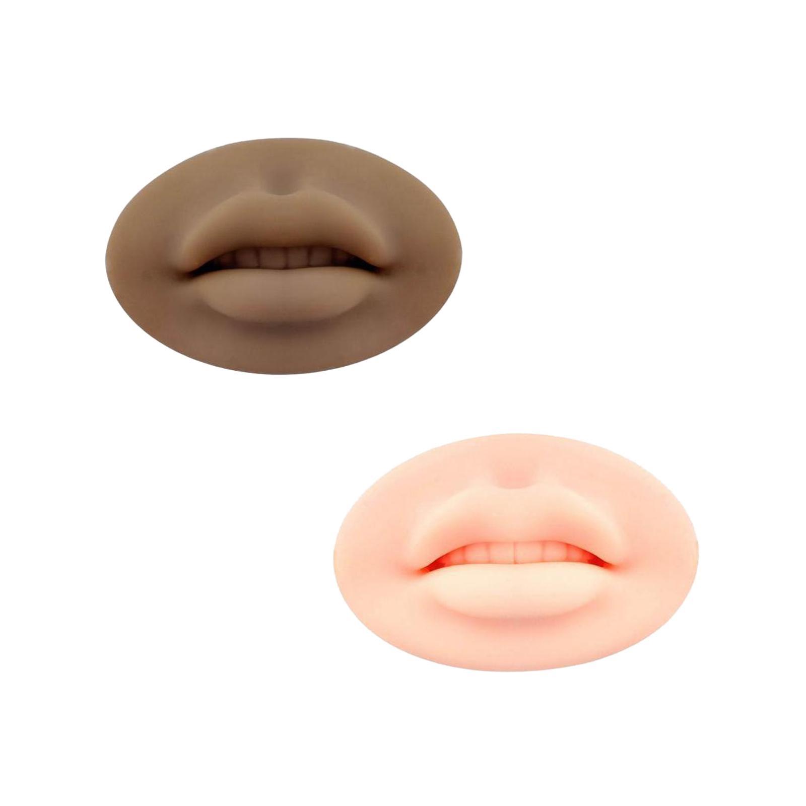 2x 5D Silicone Lips Practice Permanent Soft for Beginner Piercing Practicing