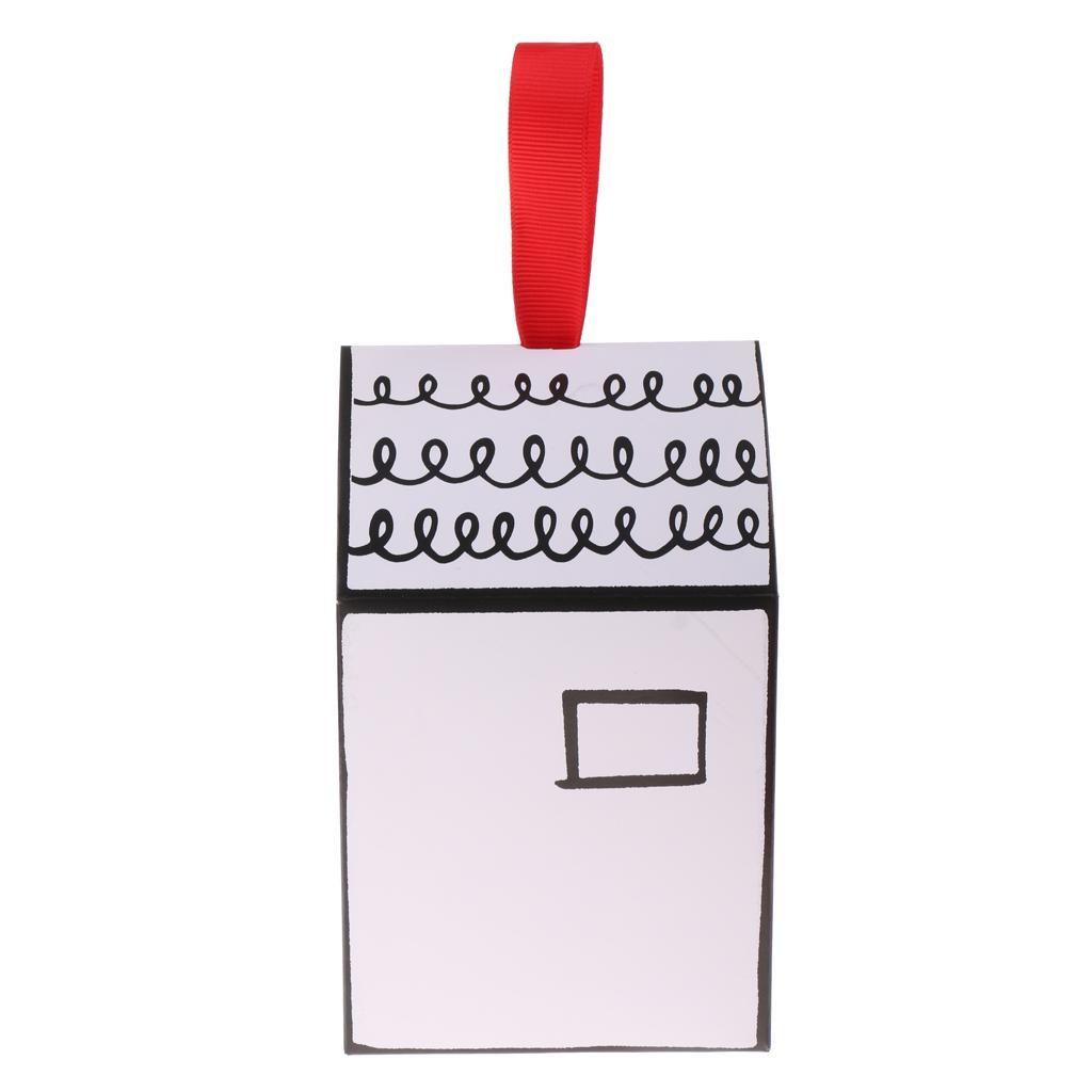 50 Pieces Wedding Baby Shower Party Favors House Candy Gift Boxes Red Ribbon