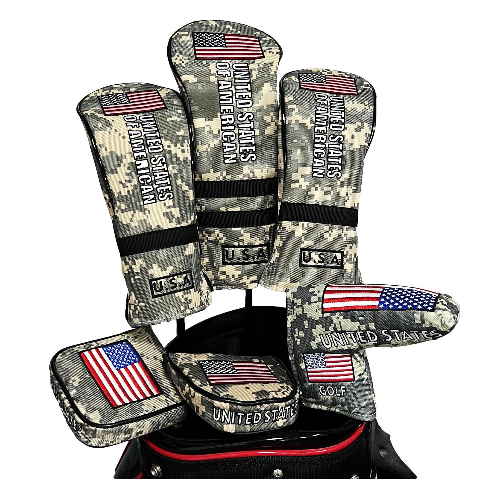 3 Pieces Golf Club Covers with No. Tags Water Resistant Golf Wood Headcover