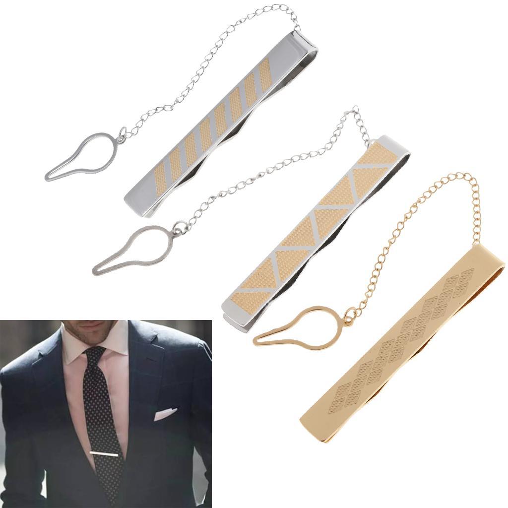 Stainless Steel Formal Necktie Tie Bar Clasp Wedding Mens