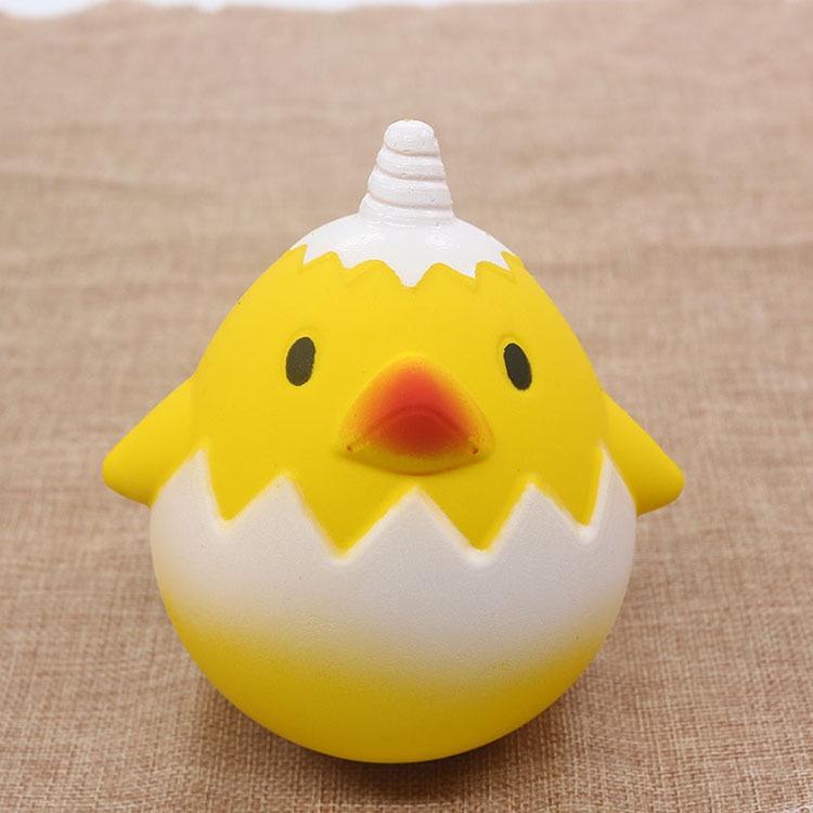 Đồ Chơi Squishy Hình Con Gà Vui Nhộn Squishy gà con Đeo Yếm Xanh