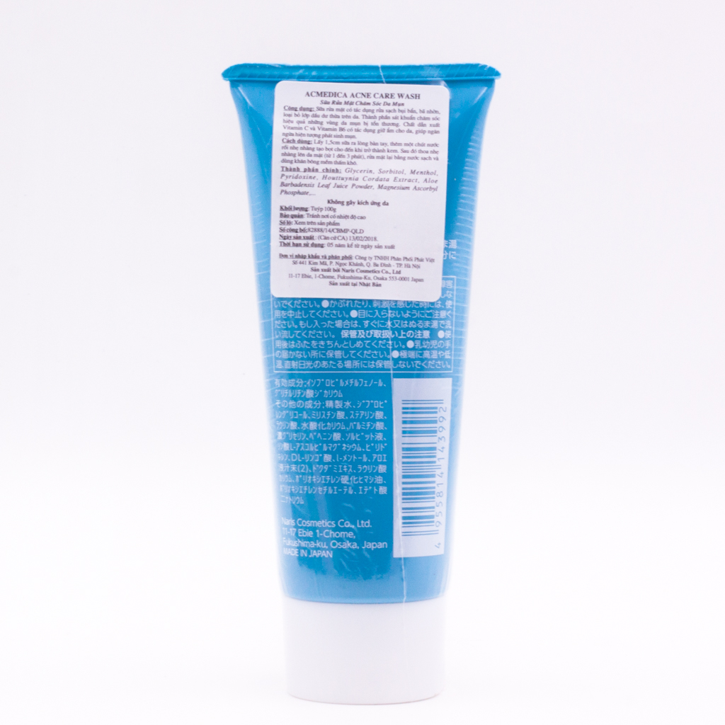 Sữa Rửa Mặt hỗ trợ Trị Mụn Naris Cosmetic Acmedica Acne Care Wash – Hàng Chính Hãng