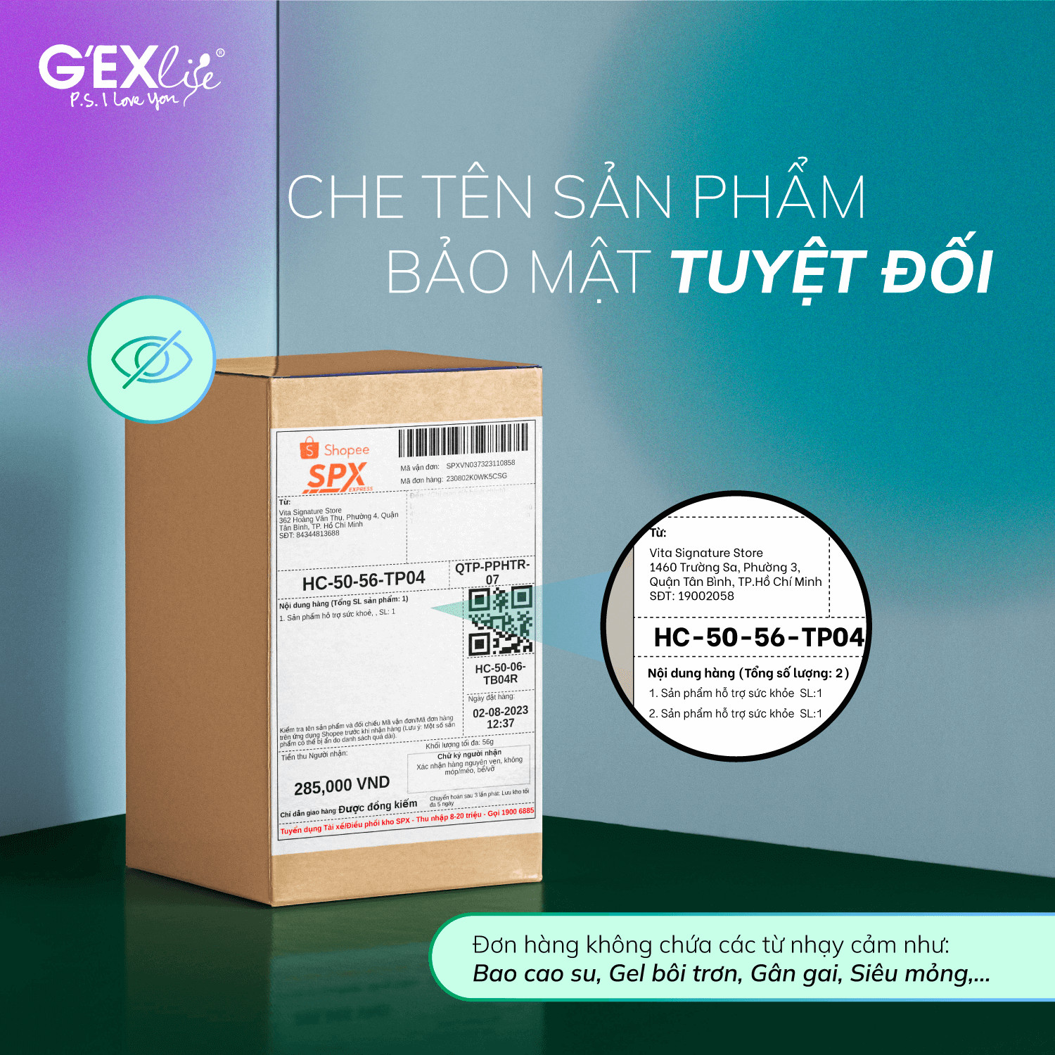 Bao cao su ôm khít, siêu mỏng, kéo dài thời gian G'EXlife Thintolast - Hộp 3 cái